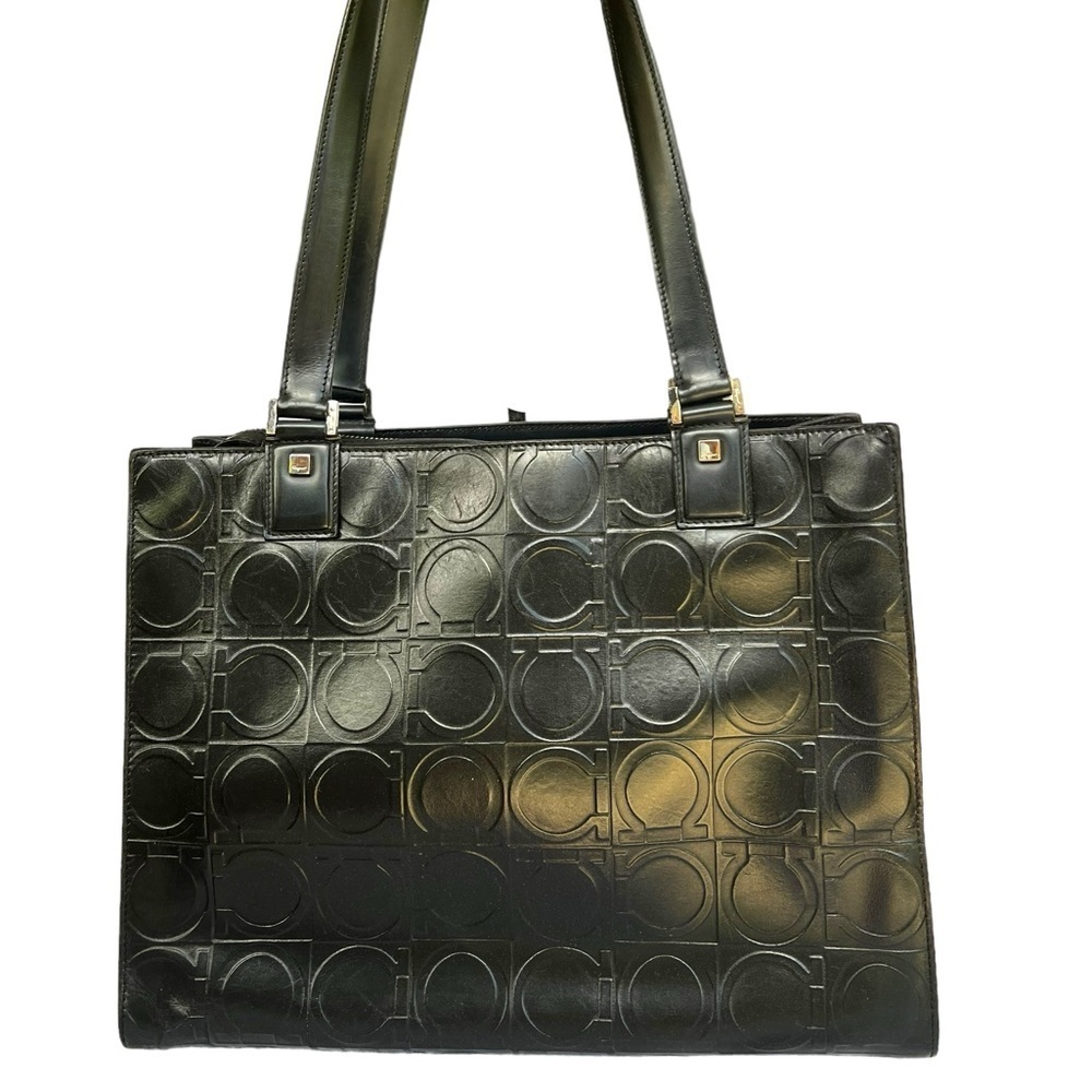 Black Ferragamo logo bag